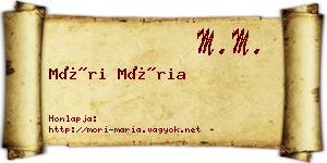 Móri Mária névjegykártya